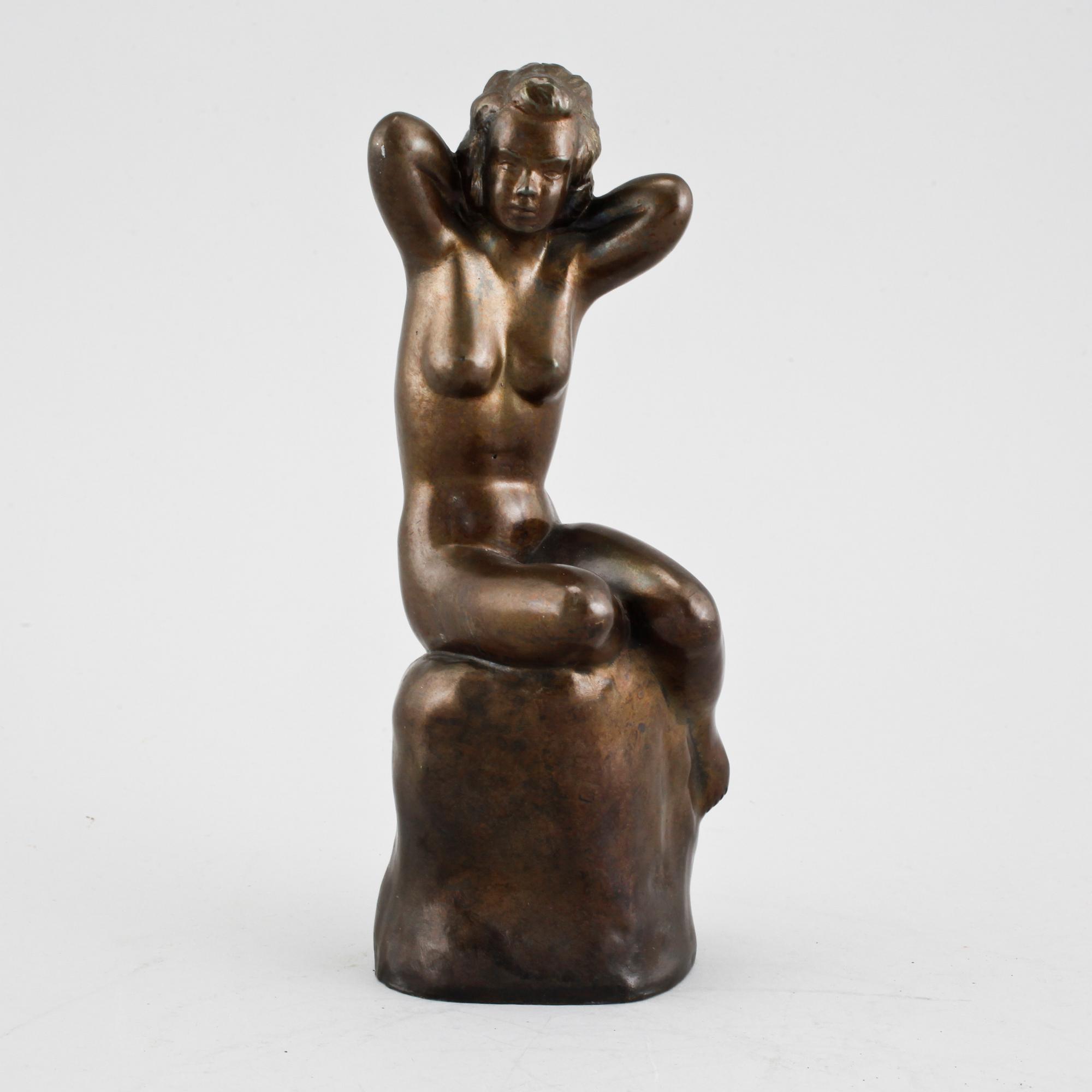 UNKNOWN ARTIST, a metal sculpture, signed Jörgen and dated -46.