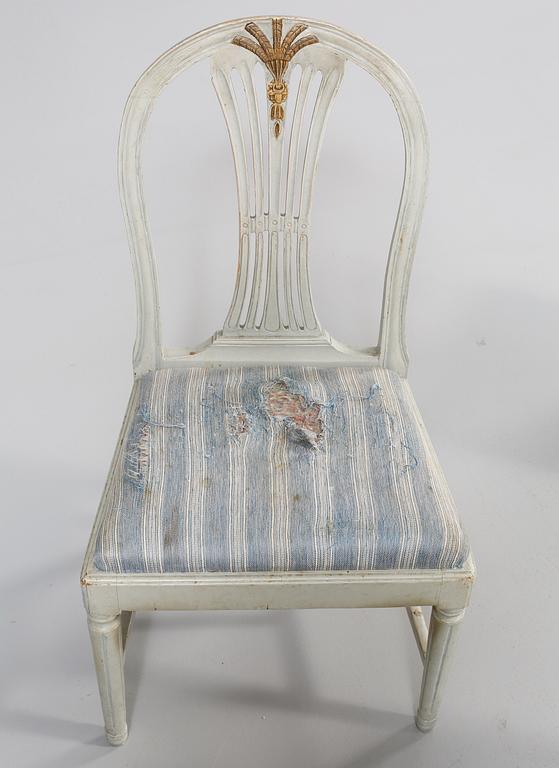STOLAR, 6 st liknande, gustavianska, 1700-tal.