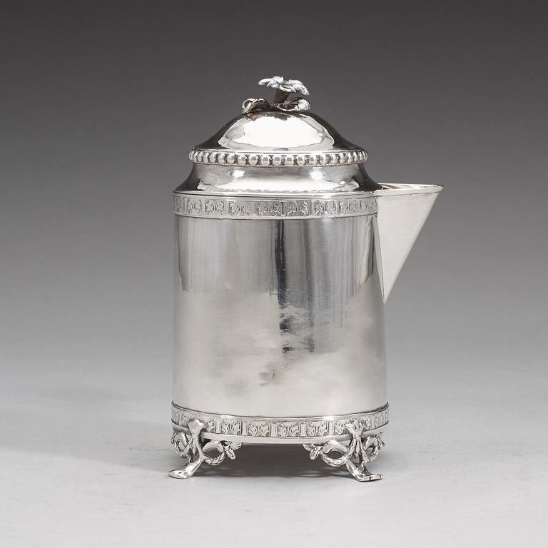 STEPHAN HALLING, Örebro 1788, mjölkkanna, silver, gustaviansk.