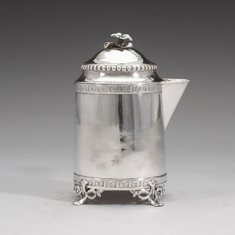 A Swedish 18th century silver milk-jug, mark of Stephan Halling, Örebro 1788.