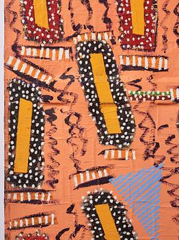 Stephen Buckley, oil on paper on canvas, executed in 1980.