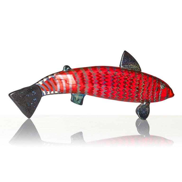 Oiva Toikka, a glass sculpture of a fish, Nuutajärvi, Notsjö, ed 135/150.
