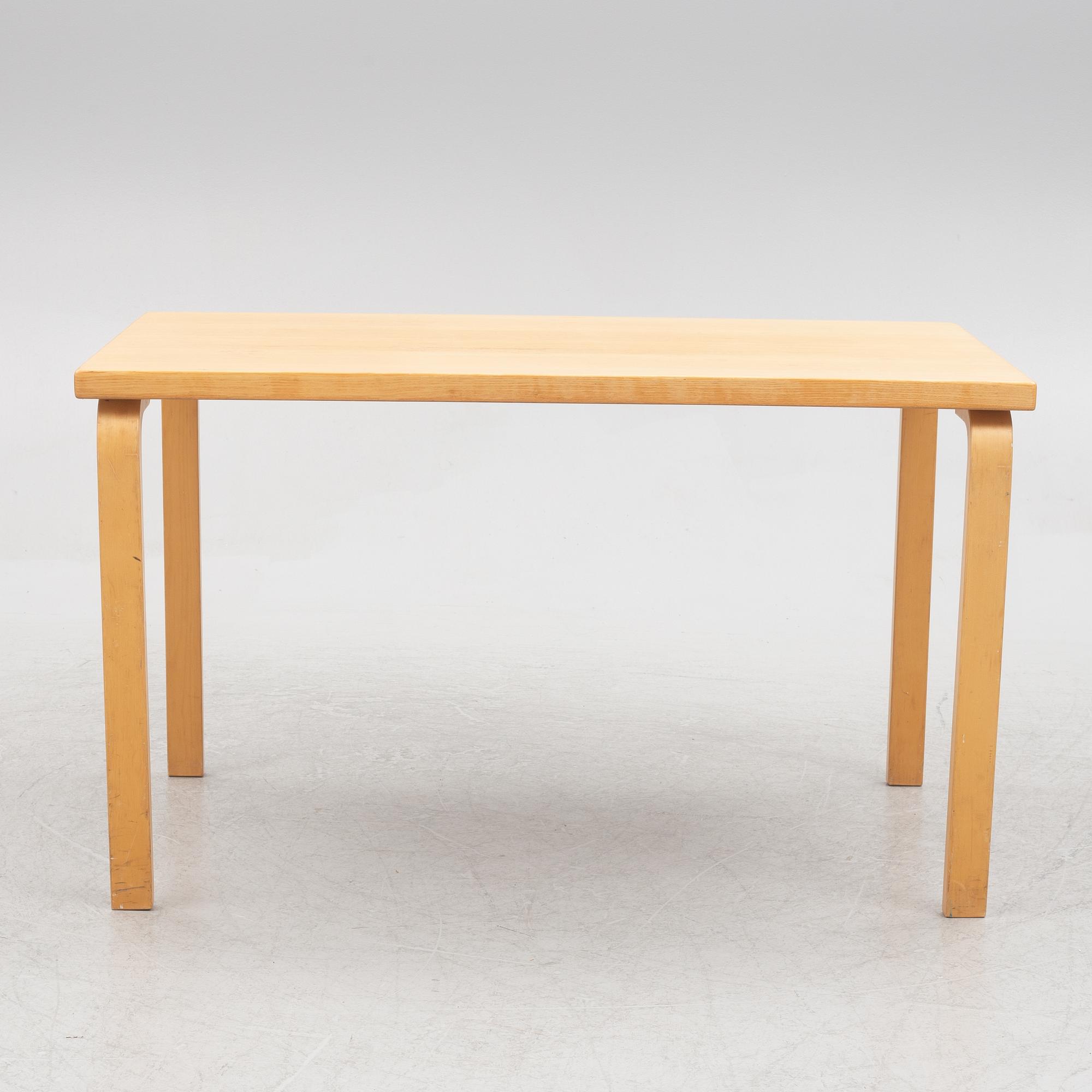Alvar Aalto, a model 81B birch dining table, Artek, Finland.