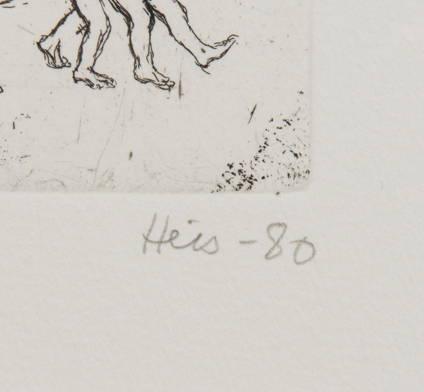 OUTI HEISKANEN, etsaus ja akvatinta, signeerattu ja päivätty -80 ja numeroitu K IV.