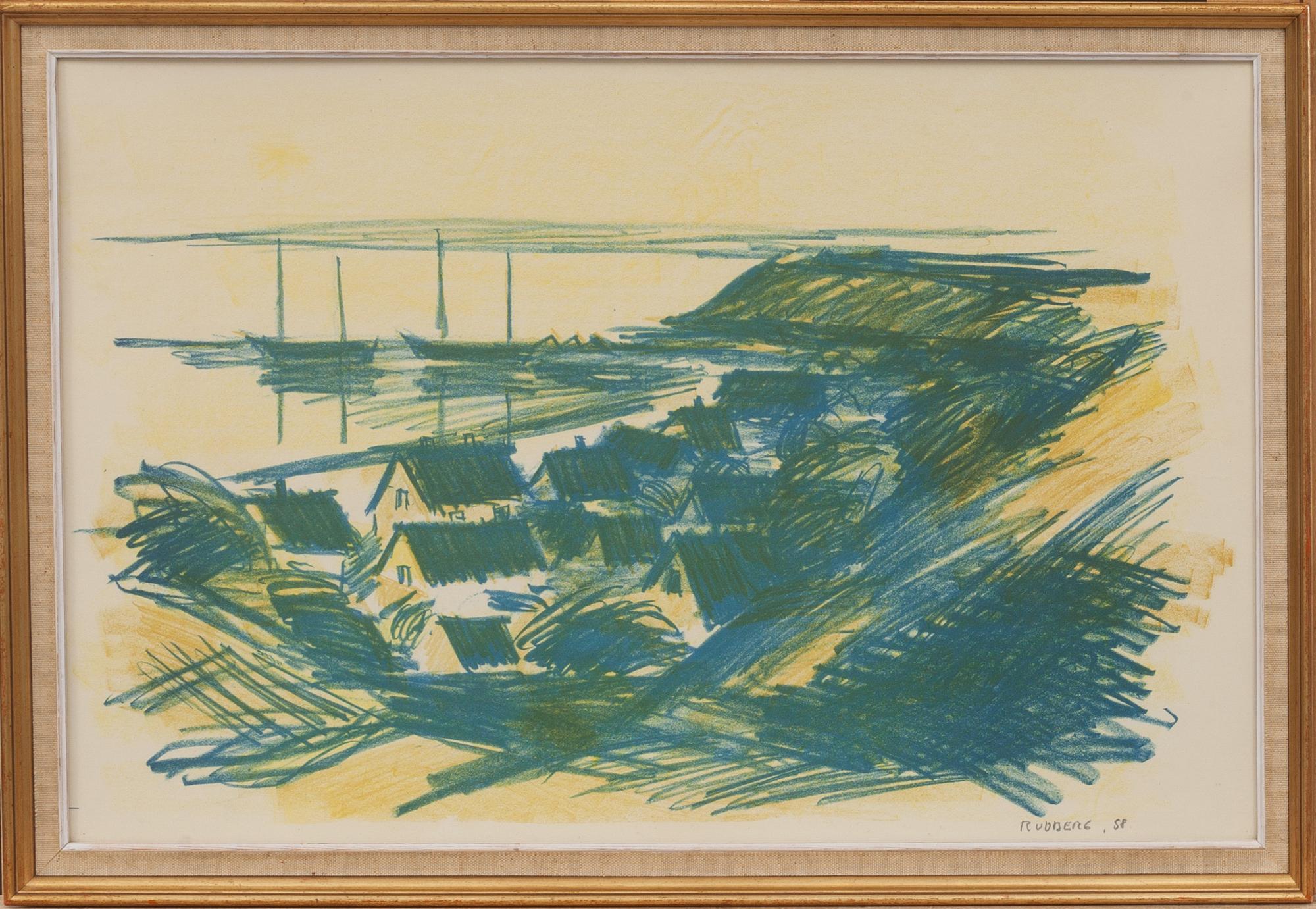 GUSTAV RUDBERG, krita, signerad och daterad -58.