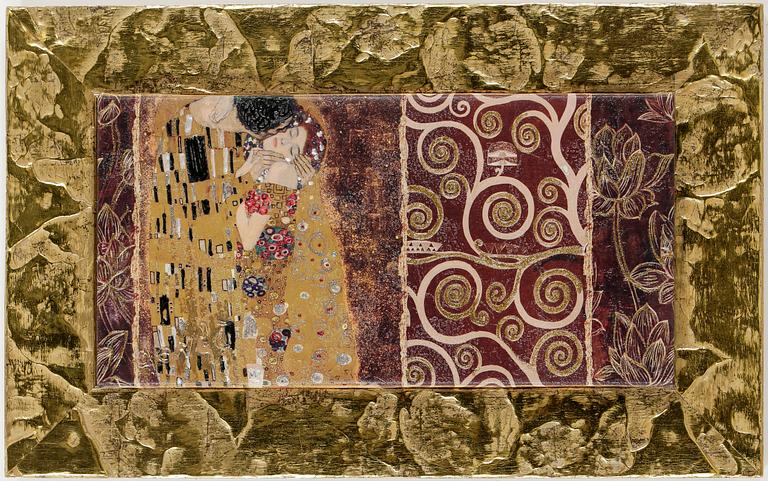DANIELLE DONDE, Hommage a Gustav Klimt, blandteknik på duk.