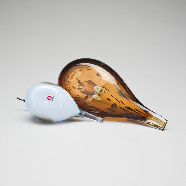 FIGURINER, 2 st, glas, Oiva Toikka, Nuutajärvi.