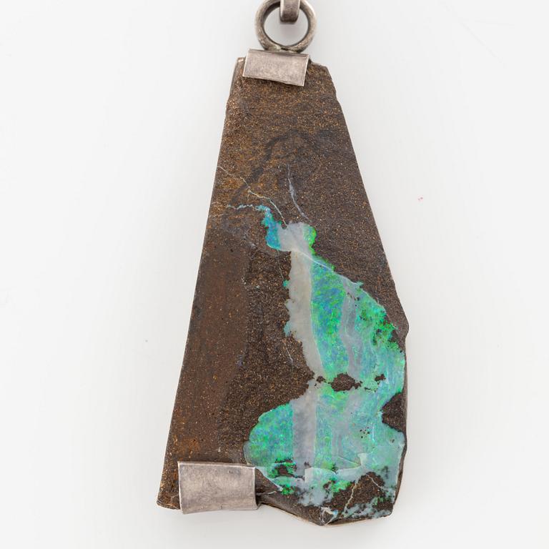 Cecilia Johansson, pendant, sterling silver with opal matrix, Gothenburg 1987.