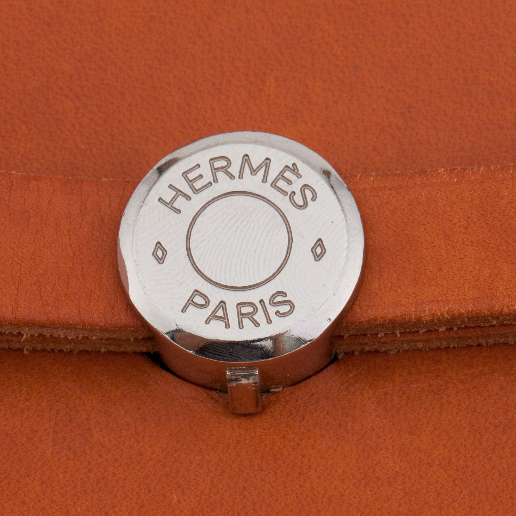 HERMÈS, a toil and vache fjord naturell "Herbag" handbag / backpack in two parts.