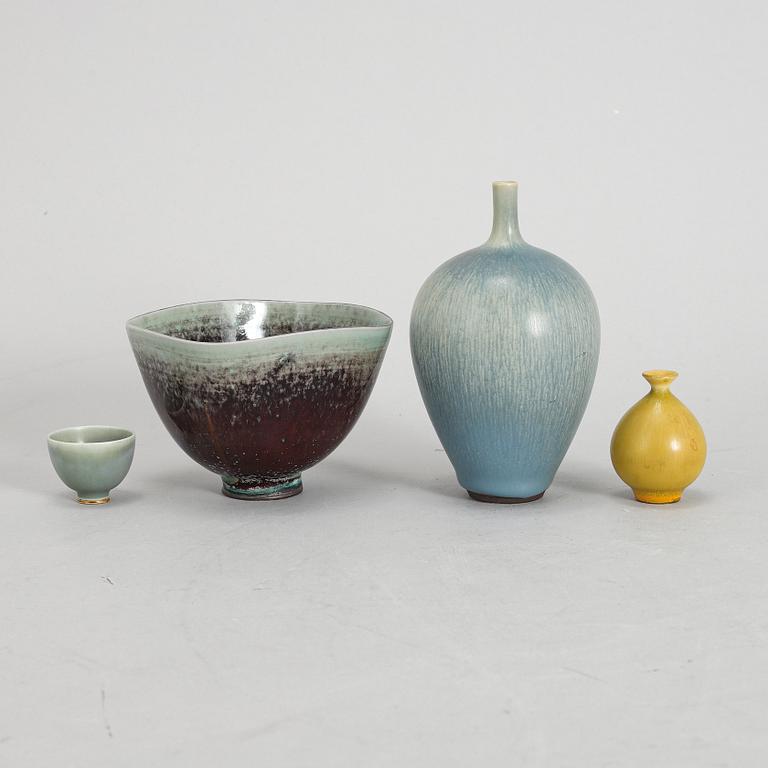 BERNDT FRIBERG, four stoneware pieces from Gustavsberg Studio.