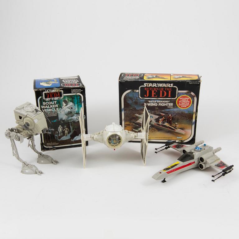 STAR WARS, At-St, X-wing fighter samt Tie fighter, Kenner och Palitoy, 1970/80-tal.