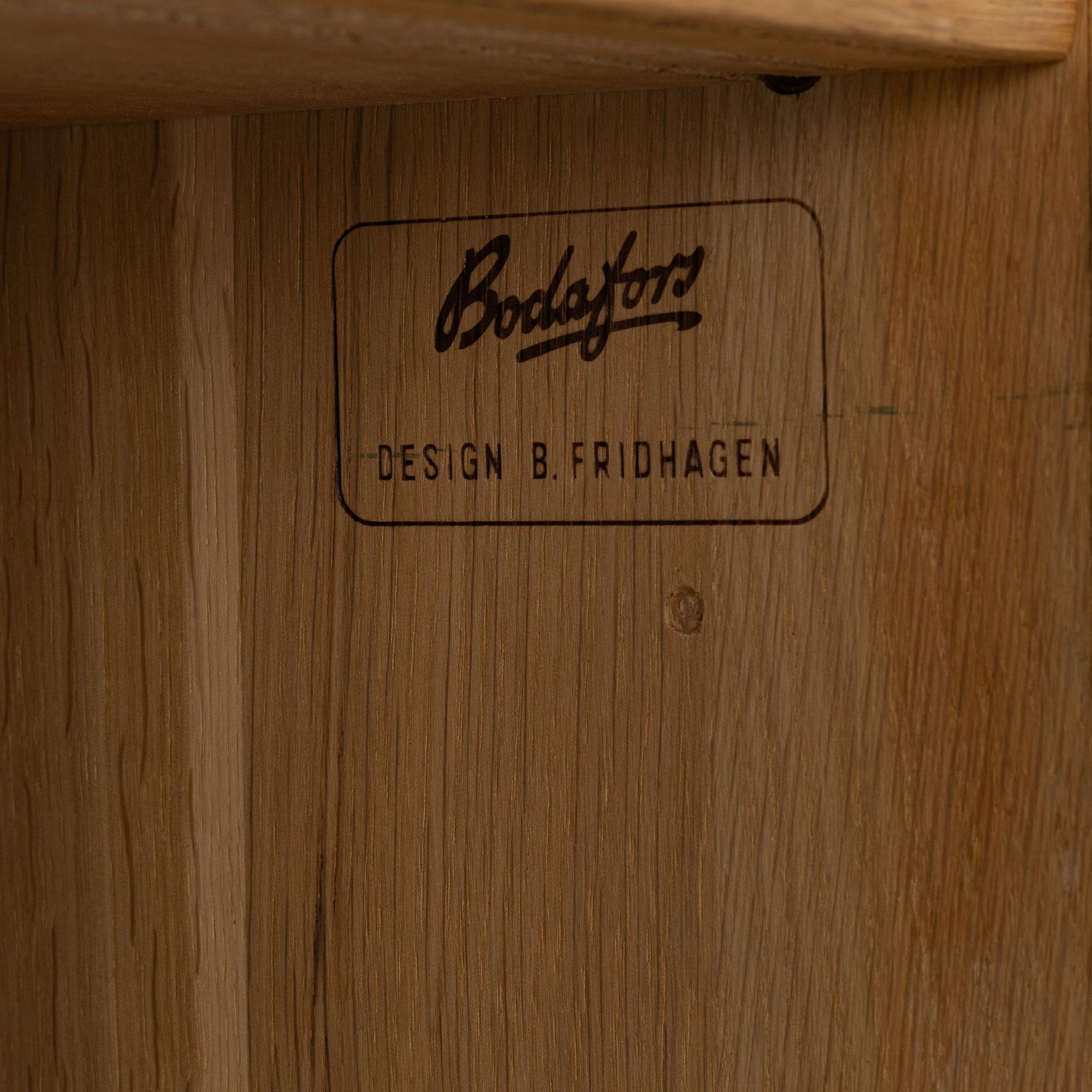 Bertil Fridhagen, a bookcase with barcabinet, Bodafors, Sweden, 1960's.