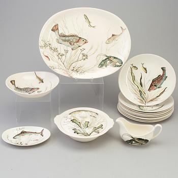 MATSERVIS, 14 delar, "Fish", Johnson Bros, porslin, 1900-talets andra hälft.