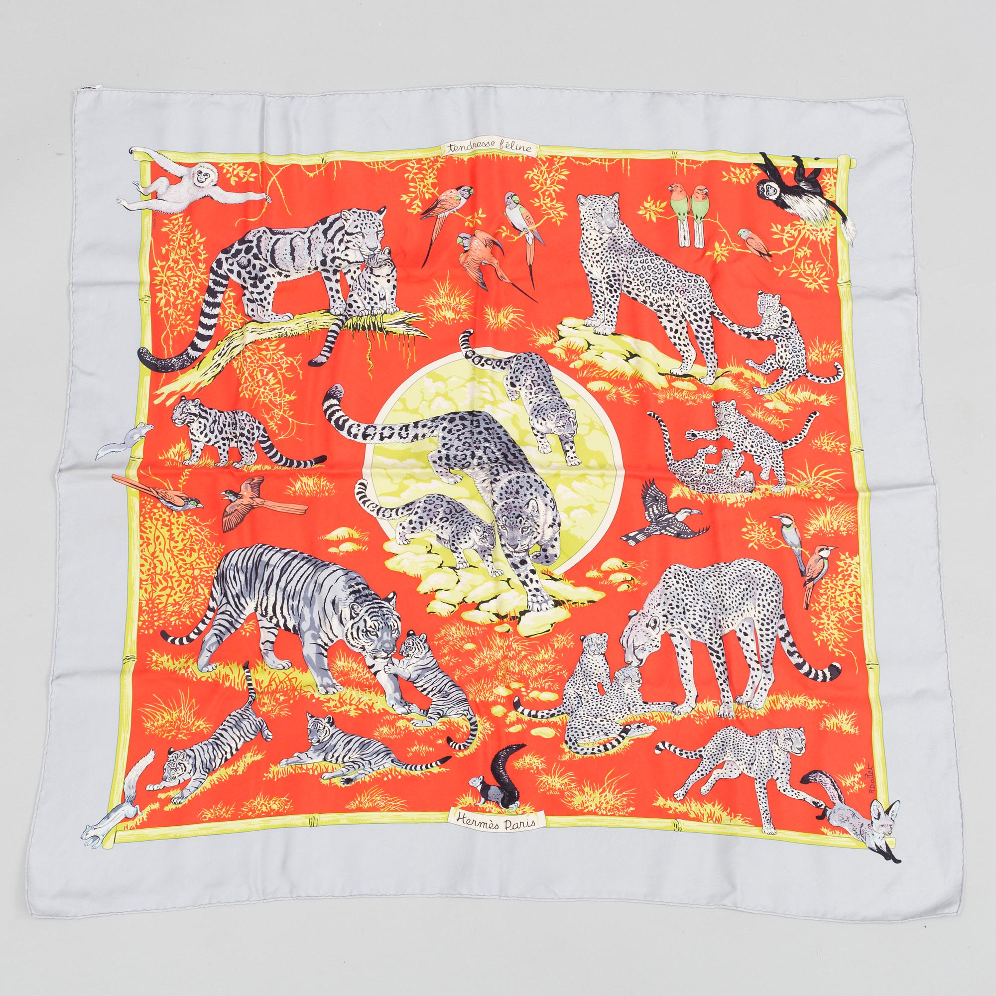 HERMÈS, scarf, "Tendresse Féline".