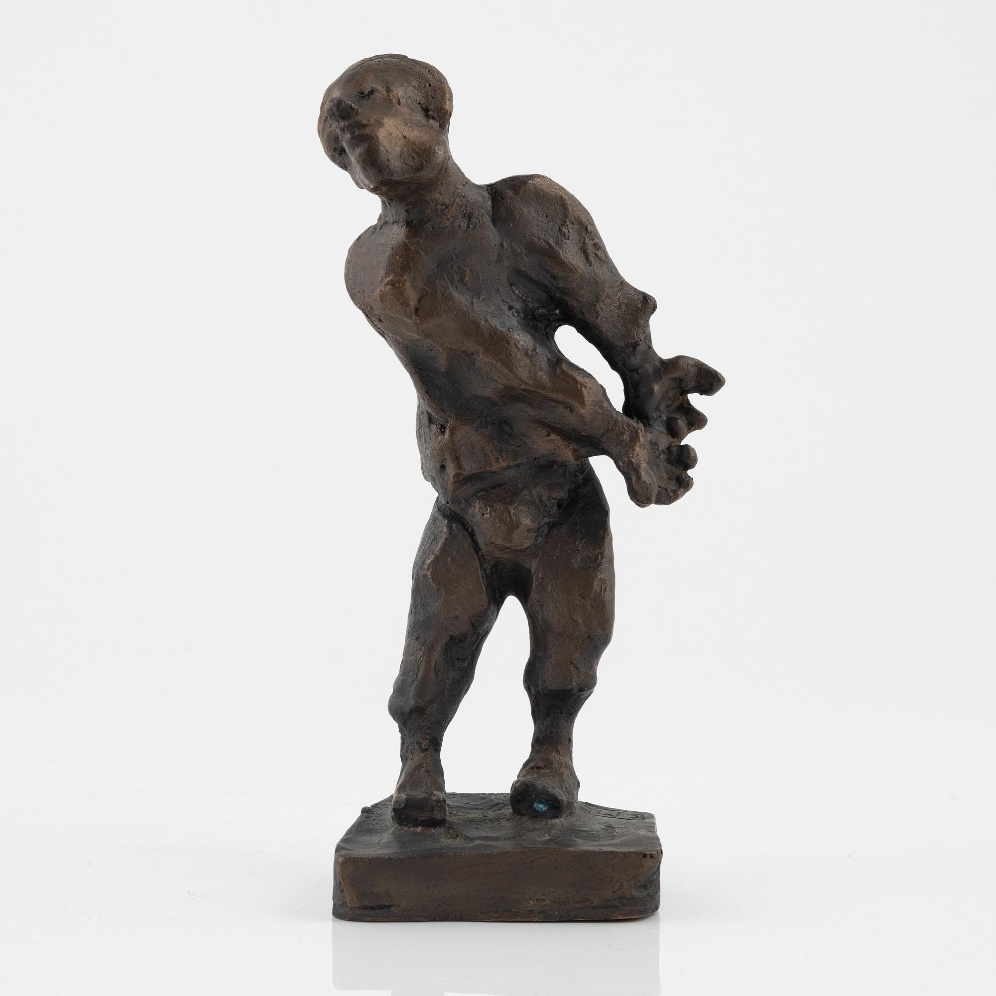 Bror Marklund, skulptur, signerad, brons, höjd 21,5 cm.