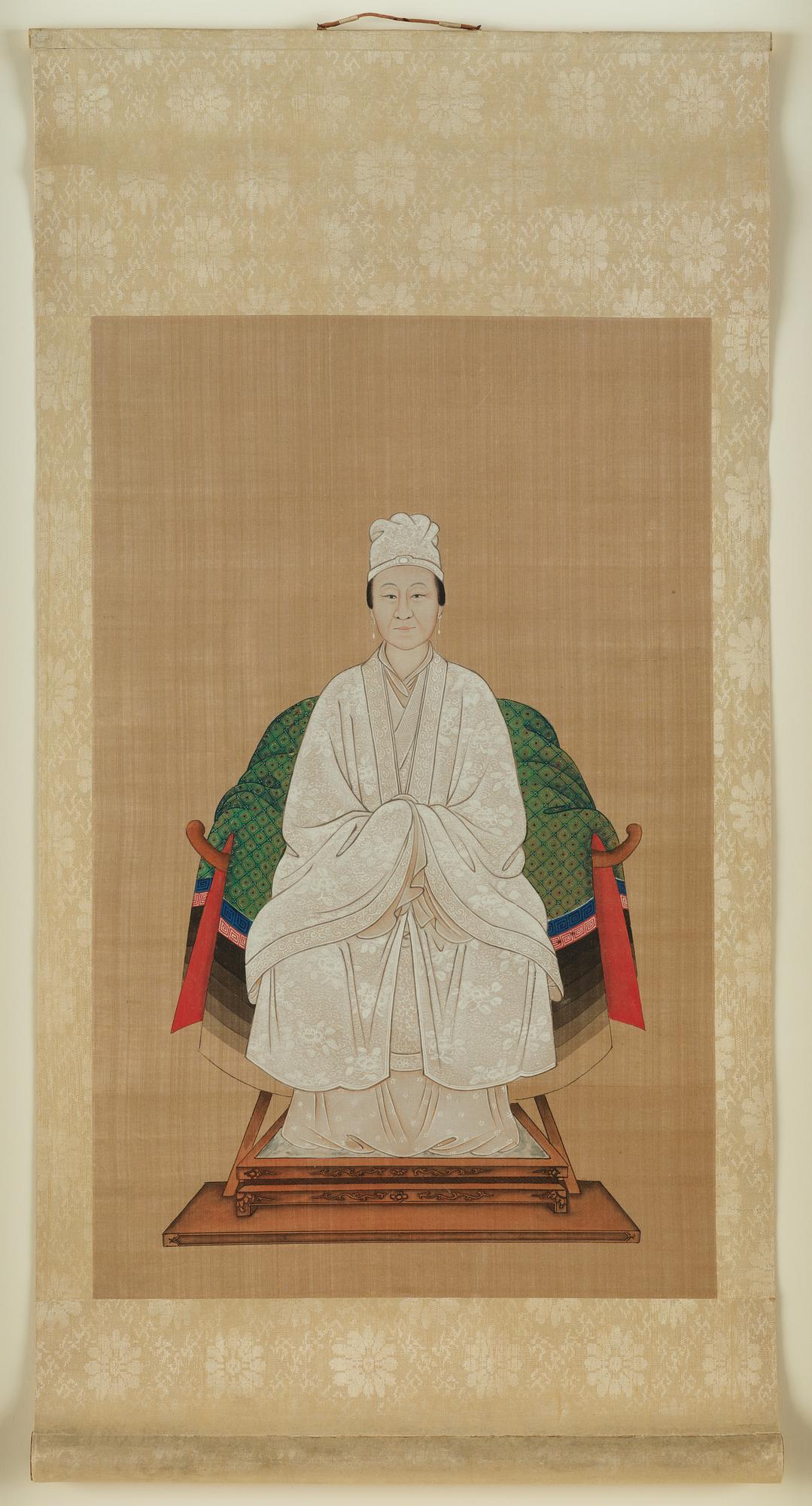 A pair of Thai ancestors portraits, around 1900.