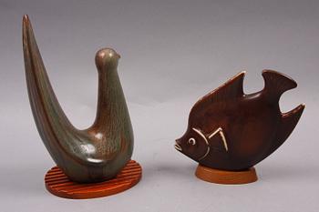 FIGURINER, 2 st, stengods, Gunnar Nylund, Rörstrand.