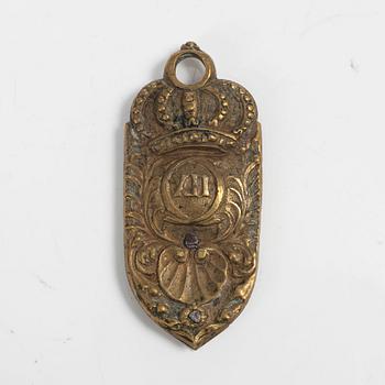 A pair of Baroque gilt brass mounts by C. C. Hartwig (caster active in Stockholm 1702-20).