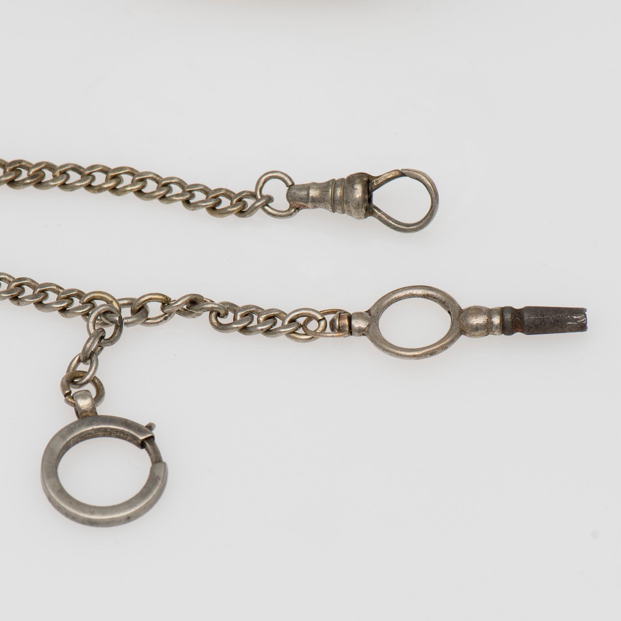 FICKUR, Bovet Fleurier, vitmetall, Schweiz, tillverkad för Kinas marknader, 1860-tal.