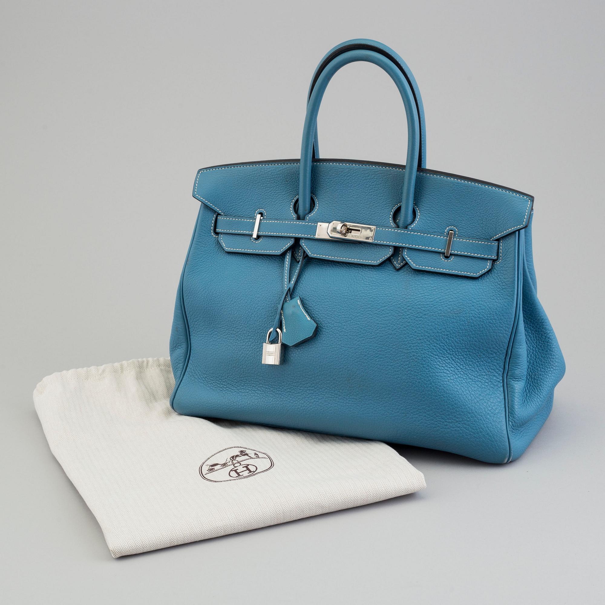 A "Birkin Bag" by Hermès, 35 Bleu.