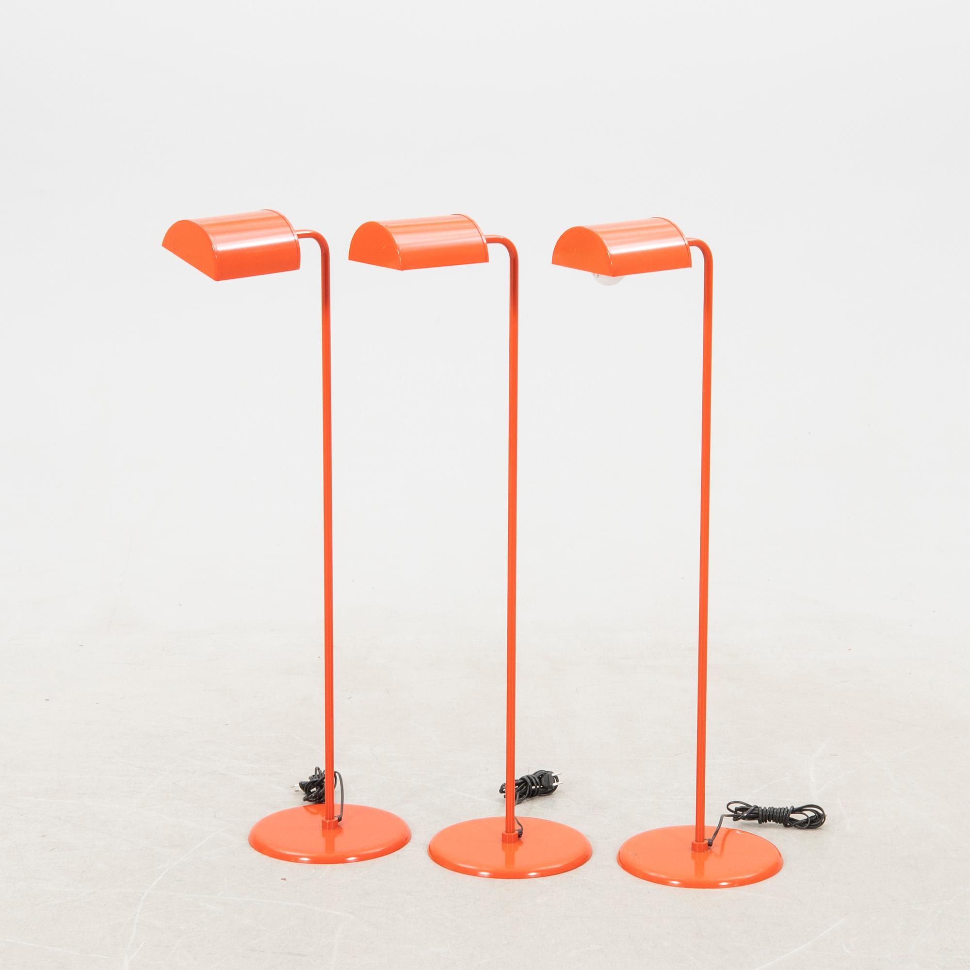 Floor lamps 3 pcs Abo Randers Denmark 1970s.