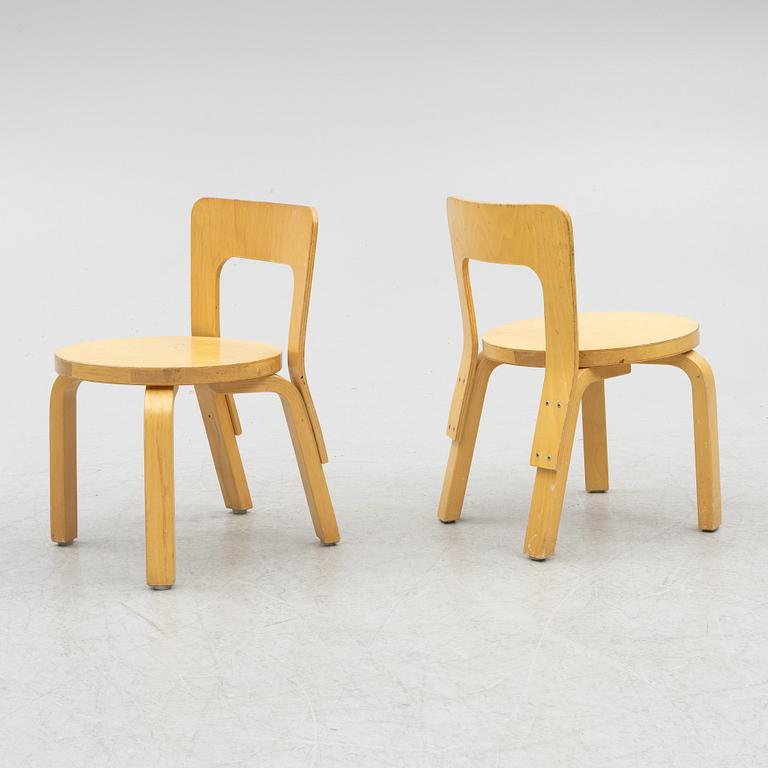 Alvar Aalto, children's chairs, 4 pcs, Artek, Finland.