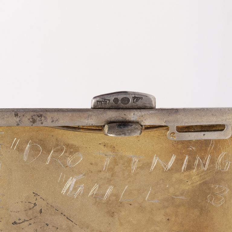 Seven silver boxes and cigarette cases, including with mark of Carl Fredrik Hultbom, Stockholm 1841.