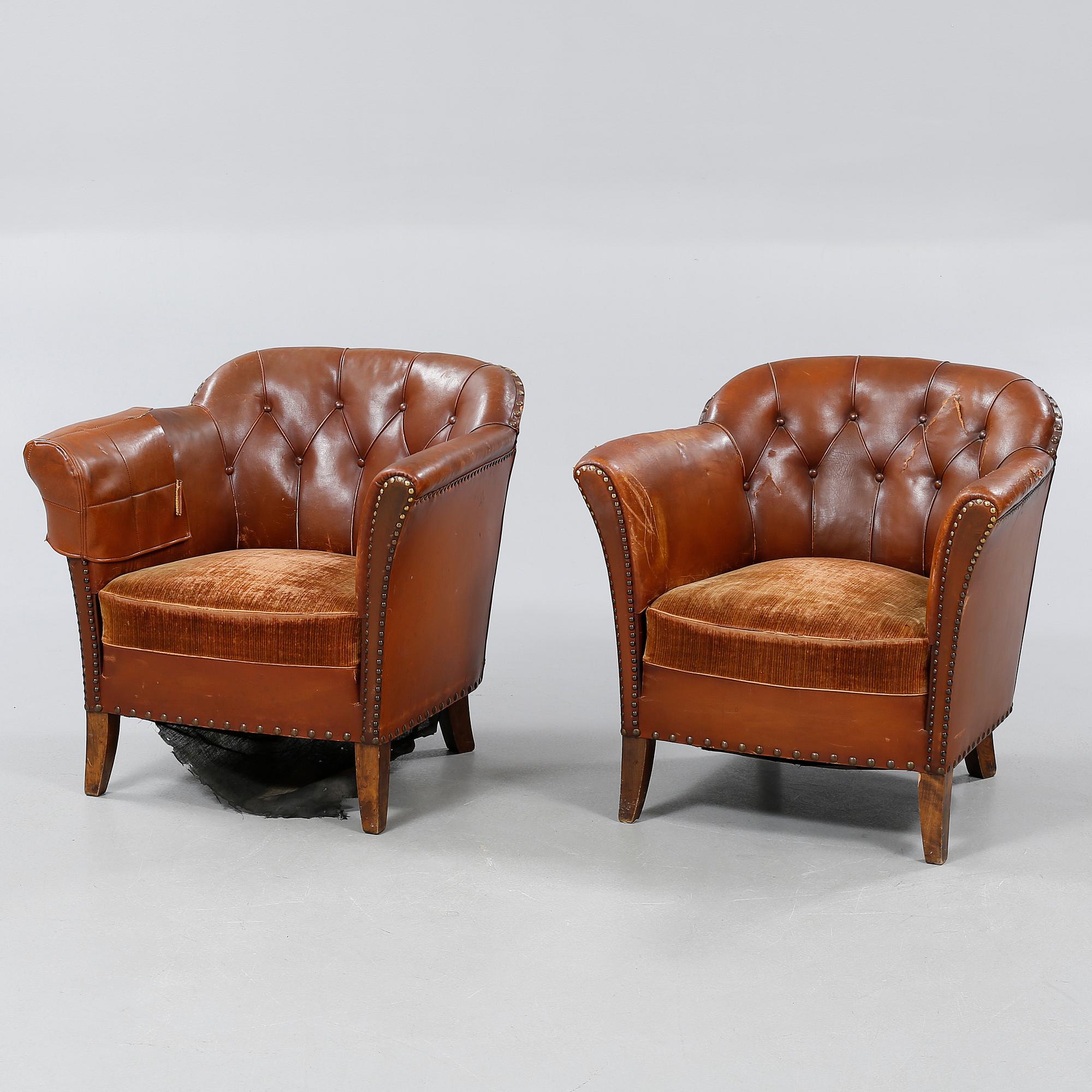 Early 20th century armchairs.