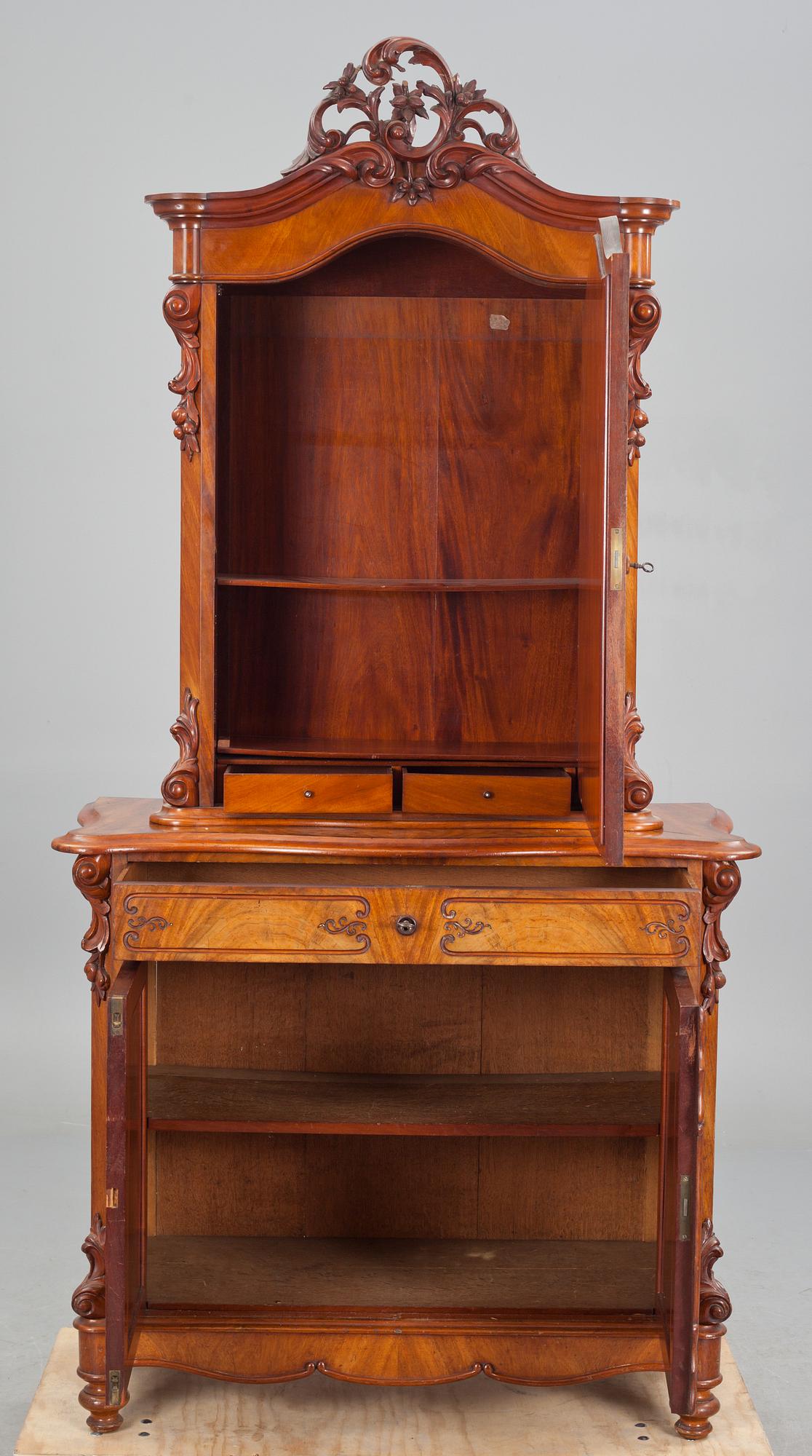 SPEGELSKÅP, nyrokoko, 1800-tal.