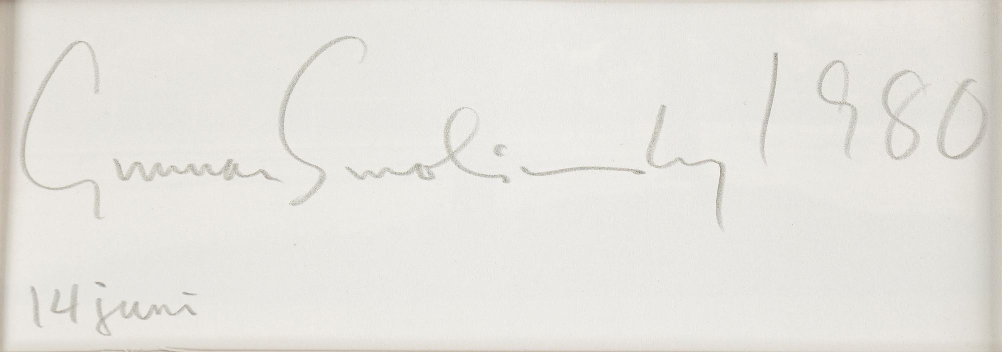 GUNNAR SMOLIANSKY, photograph signed and dated on verso.