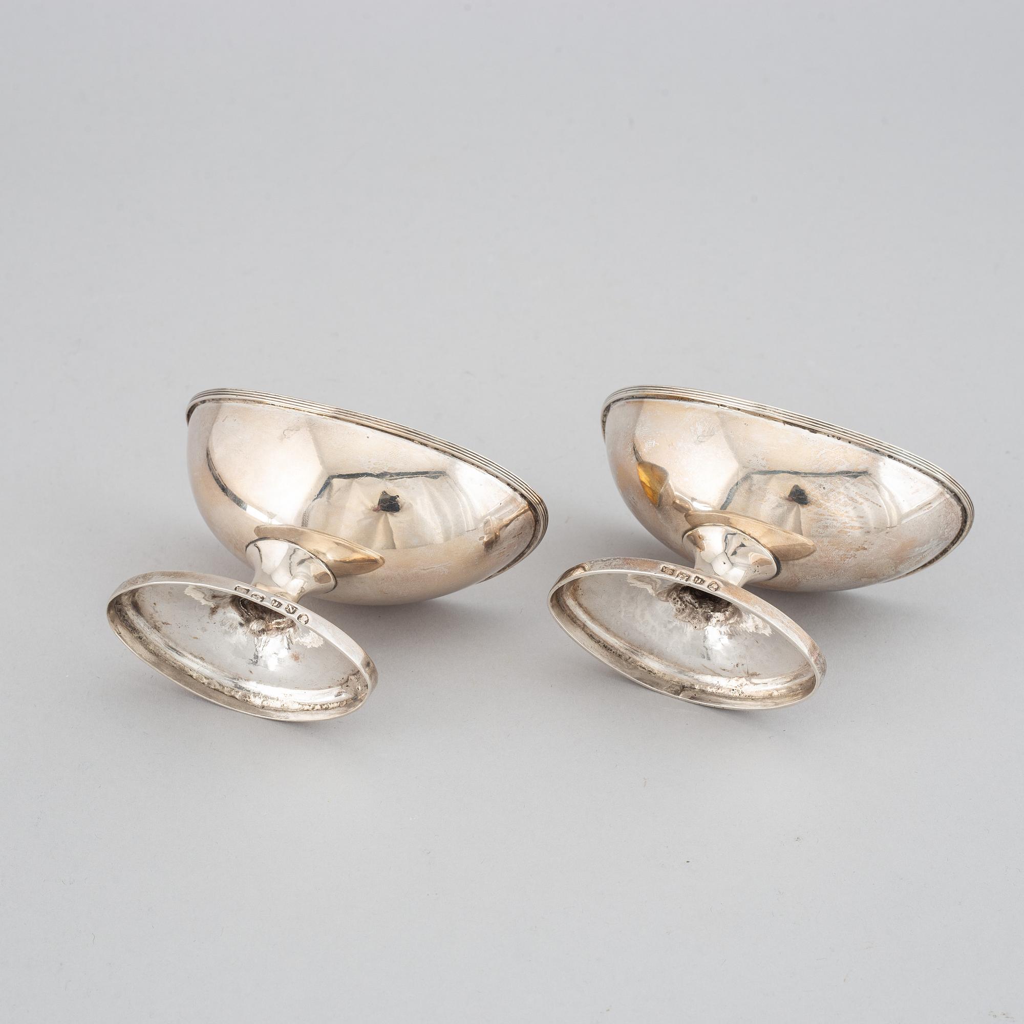 William Robertson, a pair of parcel gilt silver salt cellars, Edinburgh 1793.