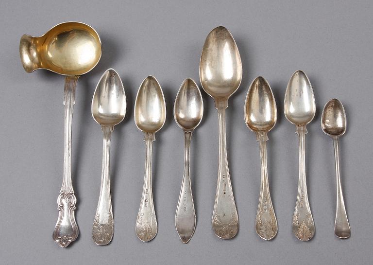 PARTI SKEDAR, 15 st, silver, bl a Arvid Kastman och Anders Gustaf Carlberg, Eksjö och Petter Åkerman, Stockholm, 1763-1876.