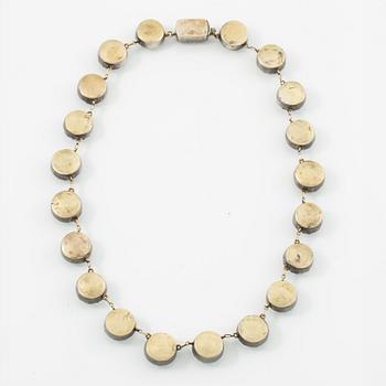 Silver necklace with paste, 19th century.