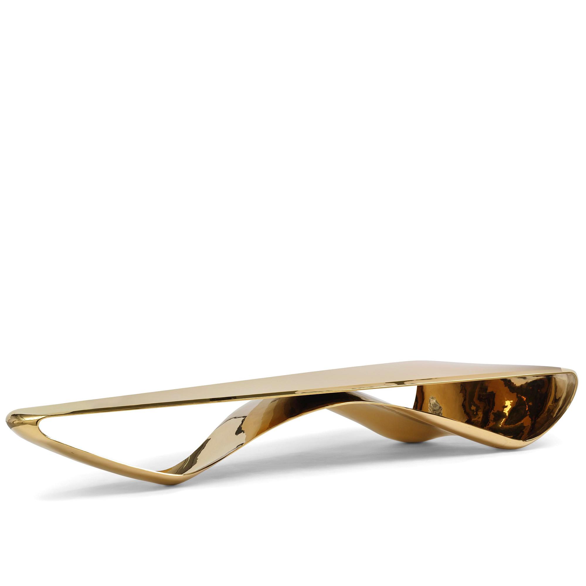 Johan Jonsson, soffbord/skulptur, "Luscious P1 Series" (Golden Table Edition), prototyp 1/2, 2010-2012.