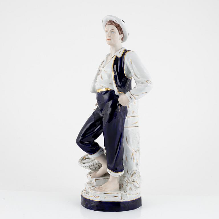 Figurin, porslin, Royal Dux, Tjeckoslovakien.
