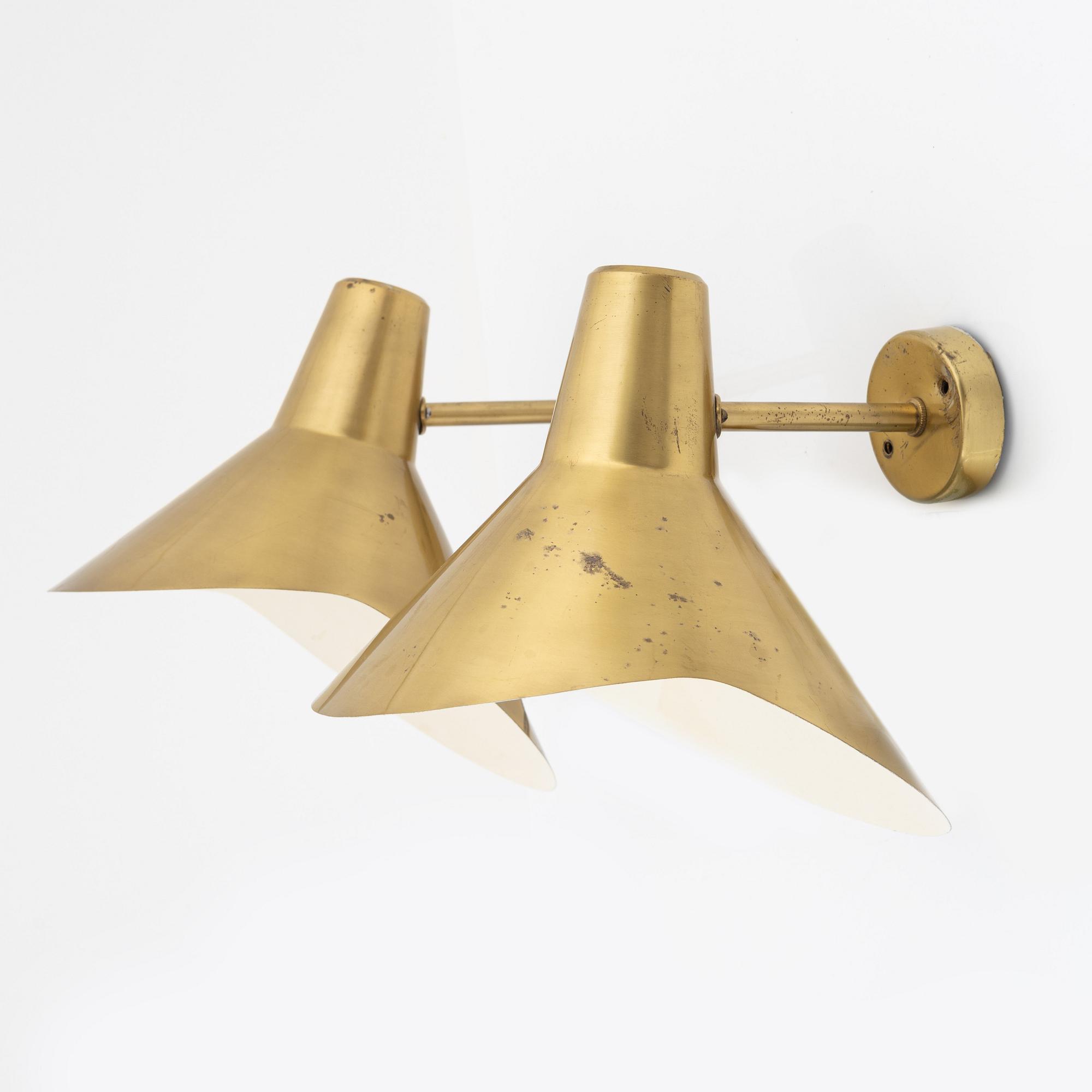 Hans Bergström, ett par vägglampor, modell V319, Ateljé Lyktan.