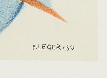 FERNAND LÉGER, after, colour lithographe, signed and dated in print, from Derrière le Miroir no 79-80-81 1955.