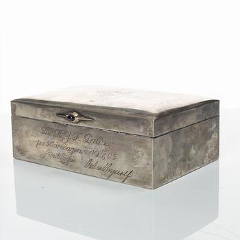 CG Hallberg, cigarrskrin, silver, Stockholm 1905.