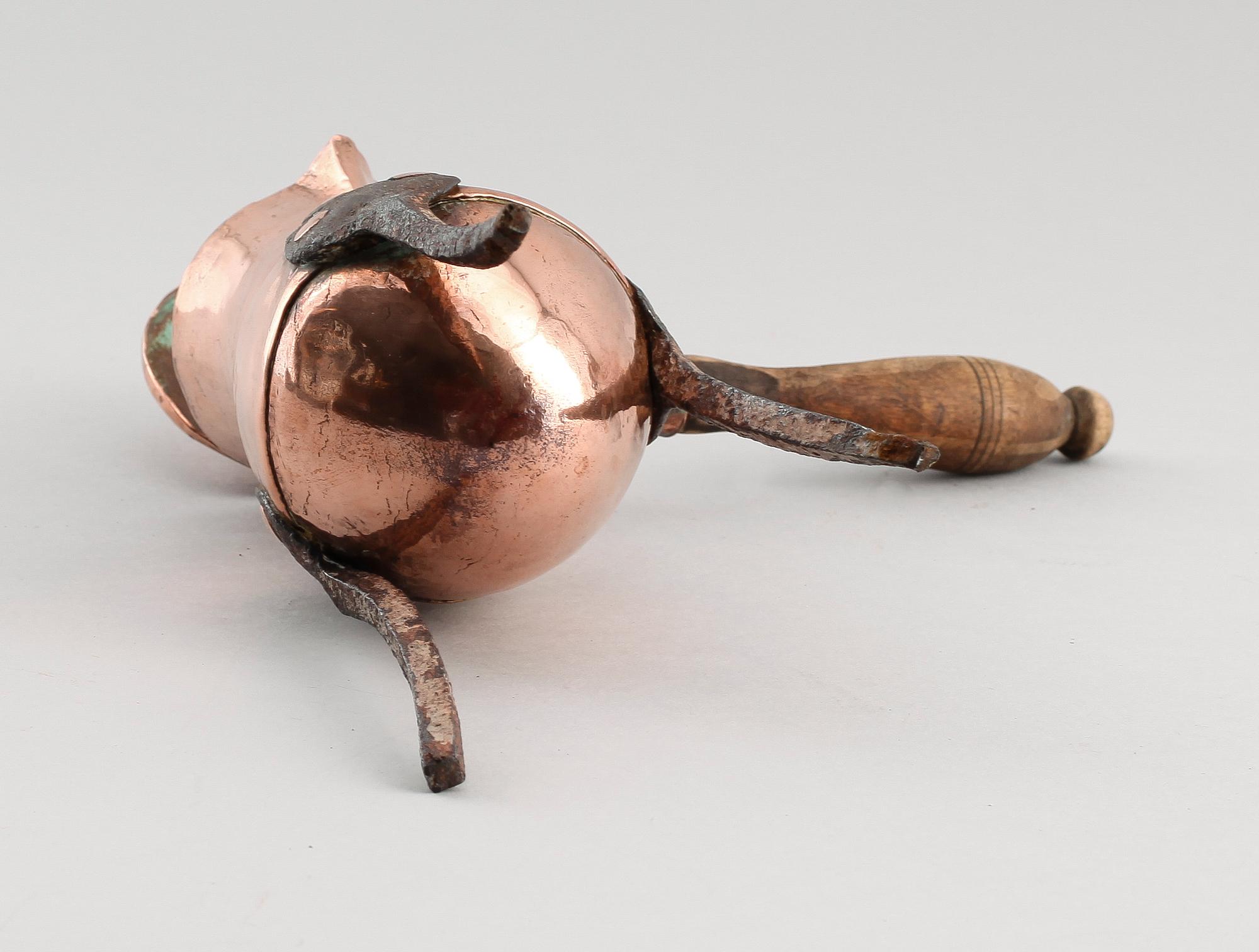 CHOKLADKANNA, koppar, 1700-/1800-tal.
