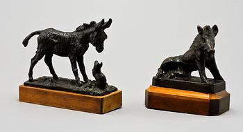 SKULPTURER, 2 st, brons, 1900-tal.