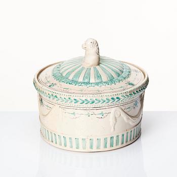 A Swedish Rörstrand cream ware tureen with cover, circa 1800.