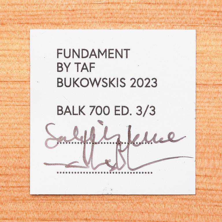 TAF, Gabriella Lenke & Mattias Ståhlbom, "Balk 700", pedestal, ed. 3/3, 2023.