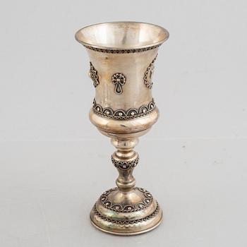 Kiddush cup / drinking chalice, silver, Judaica, early 20th Century.