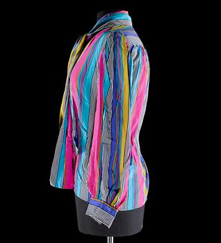 A silk blouse by Yves Saint Laurent.