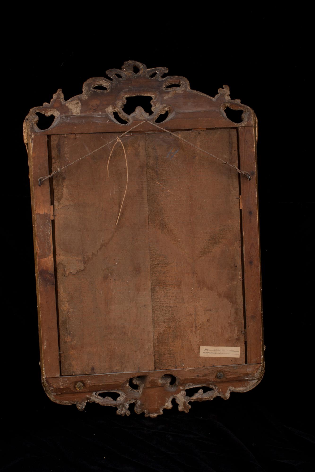 A pair of Swedish Rococo 18th century two-light girandole mirrors.