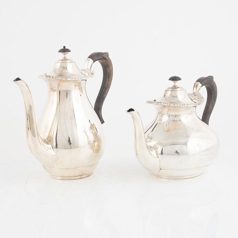 CF Carlman, coffee service, 4 pieces, silver, Stockholm 1919.