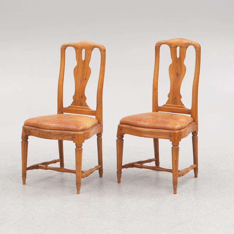 A pair of Swedish transitional chairs, Stockholm, later part 18th century.