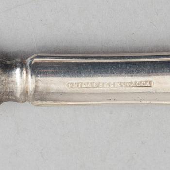 55 pieces of a "Svensk Spets" silver flat ware set, different makers including GAB, Stockholm, Sweden, 1929-49.