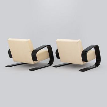 Alvar Aalto, fåtöljer ett par, "Tank chair" modell 400, Artek, 1970-tal.
