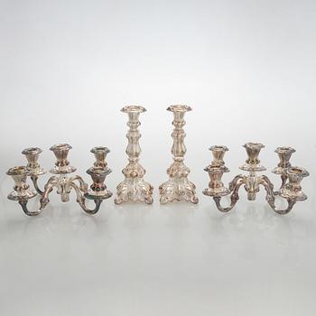 Kynttelikköpari, barokkityyliset, hopea, Kultakeskus, Hämeenlinna 2007-2008.